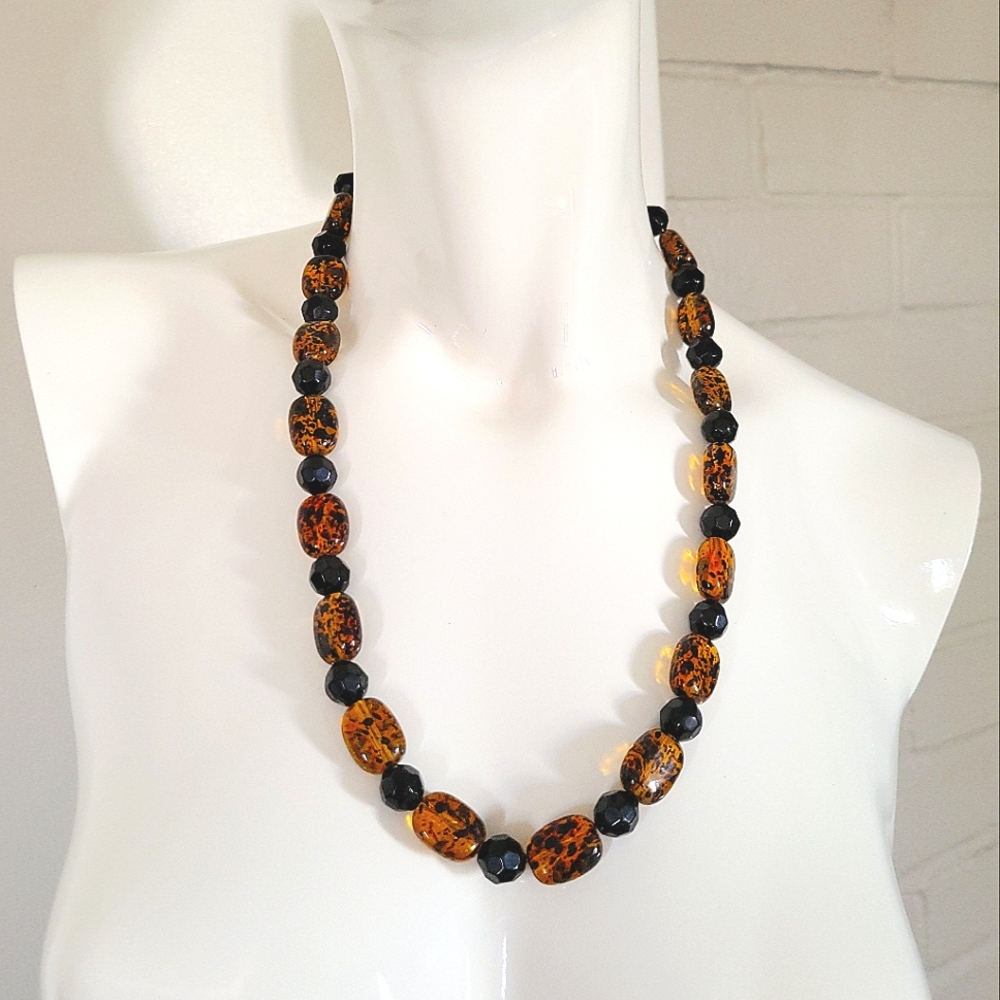 Vintage Handmade Plastic Lucite Beaded  Necklace